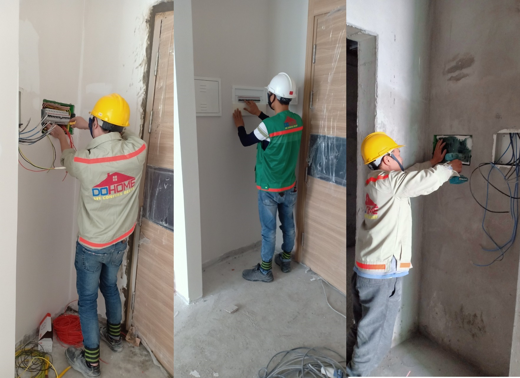 Tư liệu đội ngũ DOHOME thi công hệ thống điện